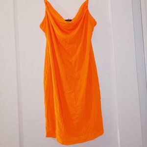 Forever 21 Neon Orange Bodycon Mesh Dress